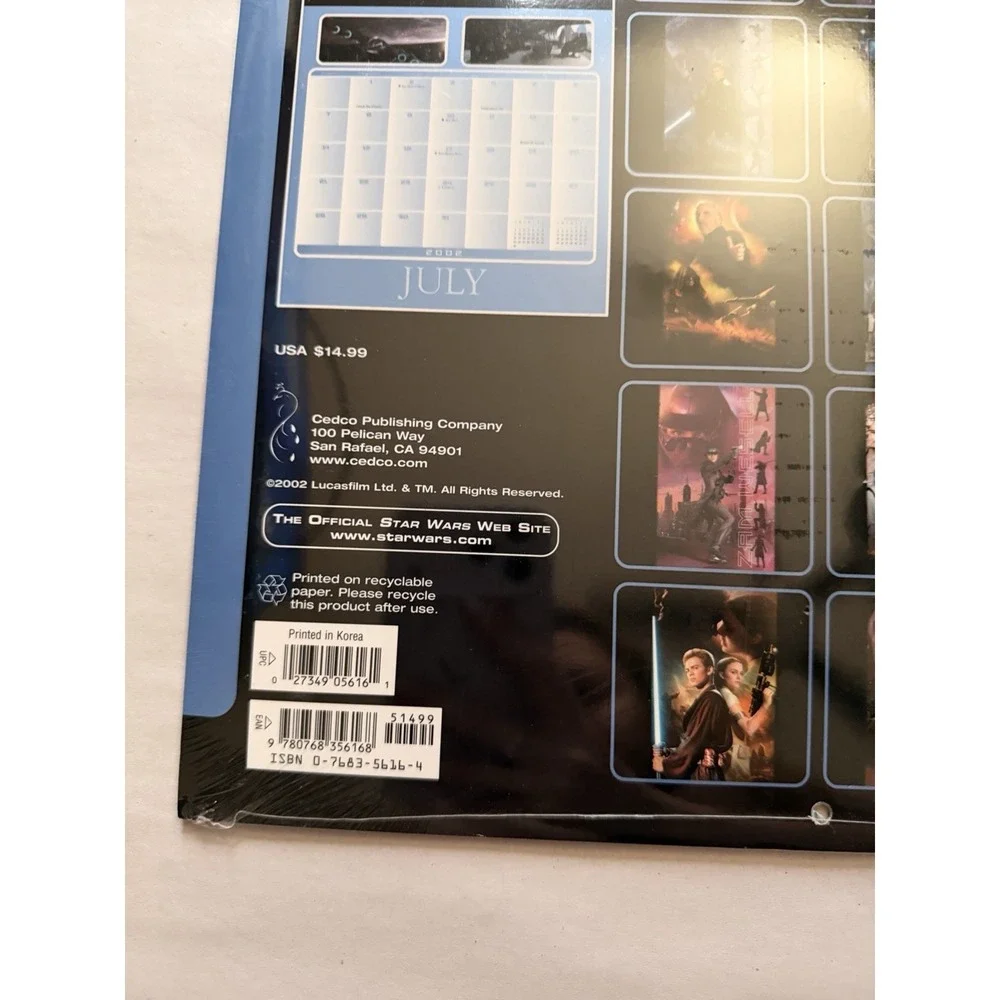 2002-2003 18 month calender STAR WARS Episode II:‎ Attack Of The Clones